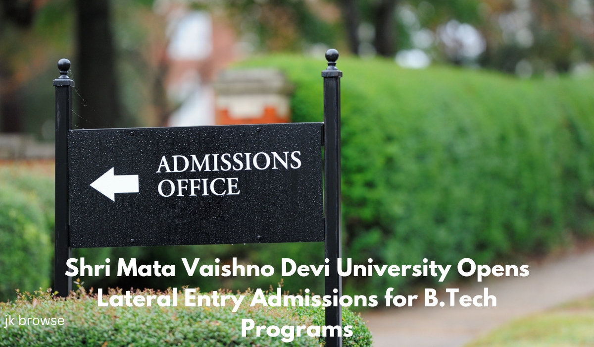 shri mata vaishno devi university opens lateral entry admissions for b.tech programs
